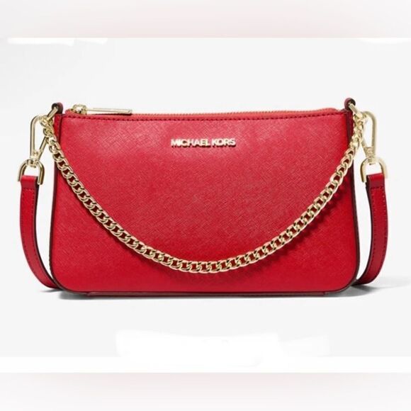 Michael Kors Jet Set Medium Saffiano Leather Crossbody Bag - Picture 10 of 14